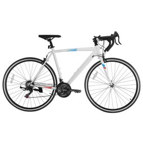 VEVOR Road Bike, 700C Wheels Racing Bike, SHIMANO 21 Speeds Drivetrain City Commuter Road Bicycle, Urban Adult Sport Bicycle with Carbon Steel Fr