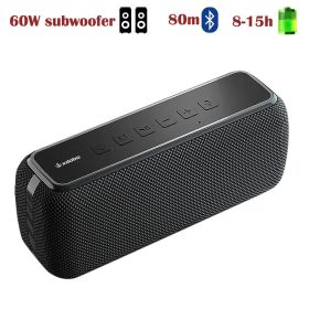 X8 60W Powerful Portable Outdoor Wireless Bluetooth Speaker TWS Hifi Home Theater System Music Sound Box Soundbar For TV (Color: X8-BLACK, Ships From: China)