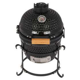 13in Round Ceramic Charcoal Grill XH (Color: black)