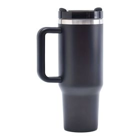 40oz V2 large capacity tumbler,  With Handle And Straw Lid (Color: black)