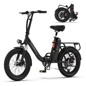 INVANTI EB11 Electric Bike  500W Folding Bike 48V 10.4AH 7S Shimano Electric Bicycle (Color: black)